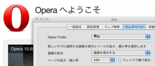 Opera10.6の設定画面